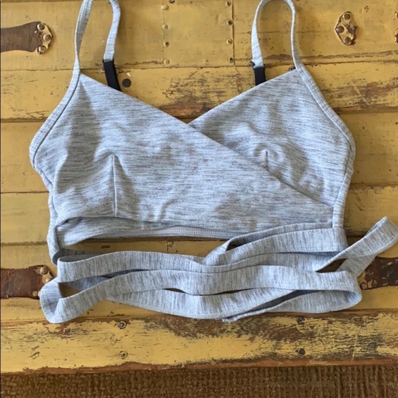 LORNA JANE STRETCH GRAY WORKOUT WRAP SPORTS BRA PADDED GYM YOGA ATHLEISURE S - Picture 16 of 16